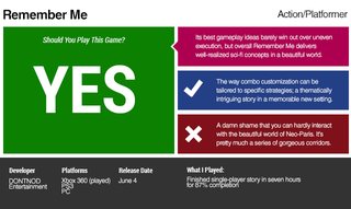 Illustration for article titled Remember Me: The Kotaku Review
